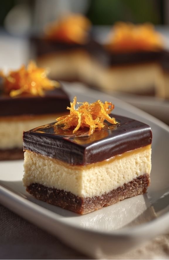 Orange Chocolate Cheesecake Bars