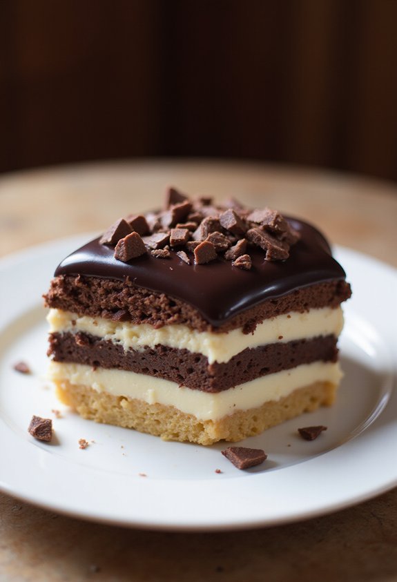 choux pastry cake with pudding filling