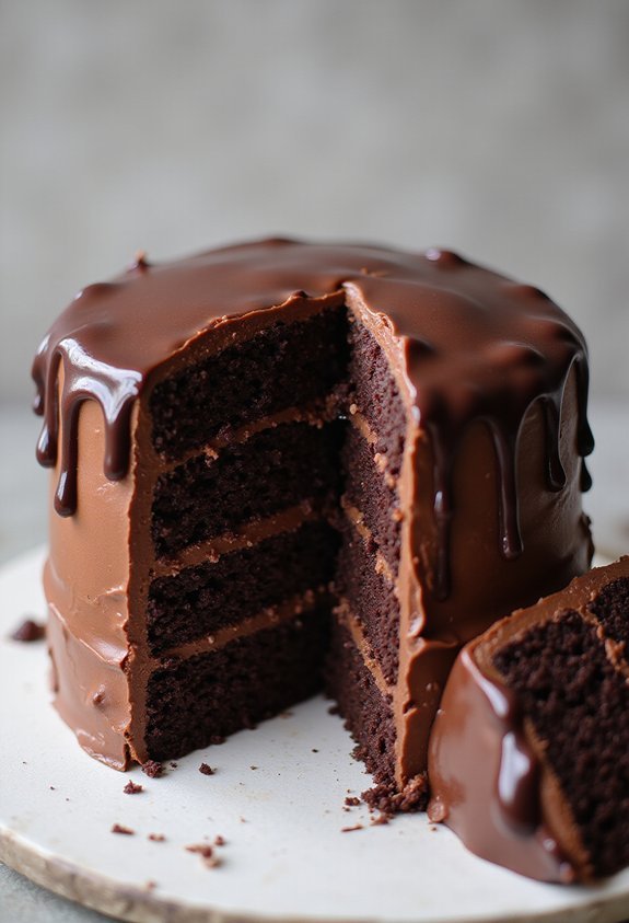 creamy rich moist fudgy chocolate cake