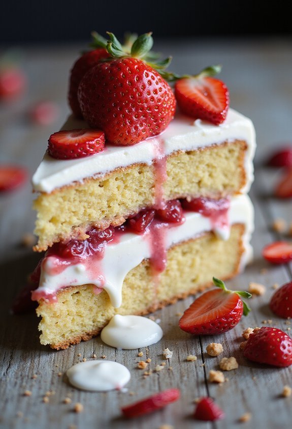 simple strawberry yogurt cake