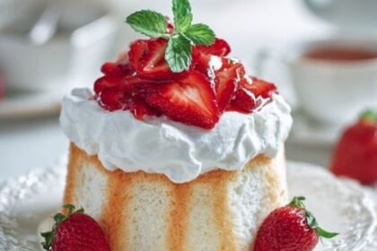 strawberry angel food cake dessert