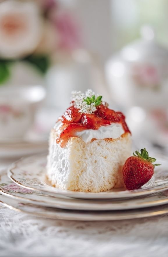 strawberry angel food cake dessert