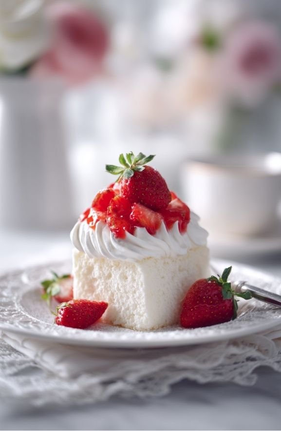 strawberry angel food cake dessert