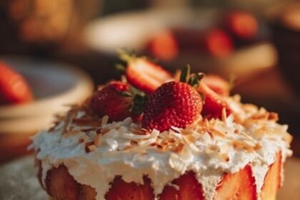 strawberry coconut cake