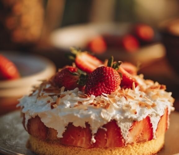 strawberry coconut cake