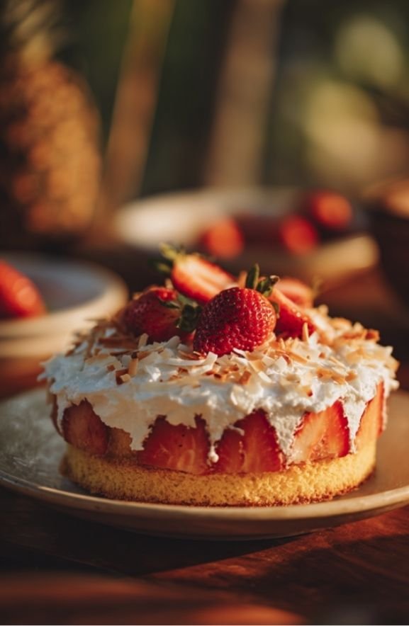 strawberry coconut cake