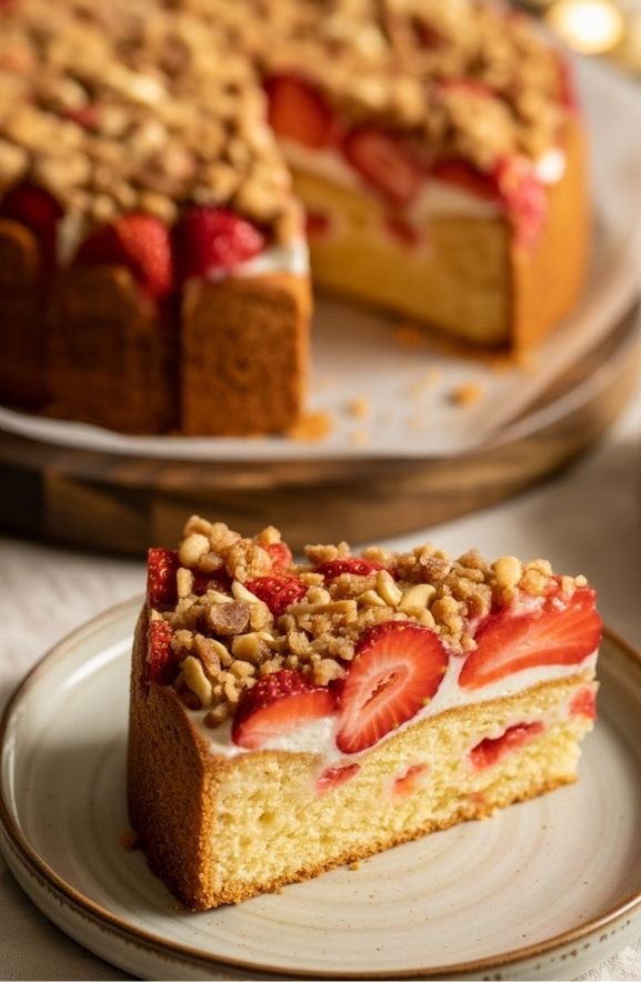 Strawberry Crunch Cake