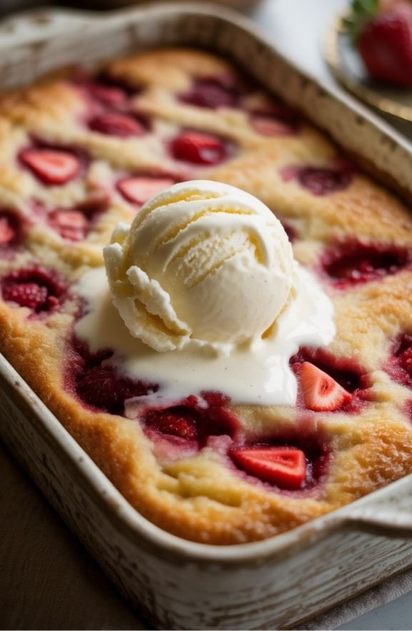 Strawberry Dump Cake