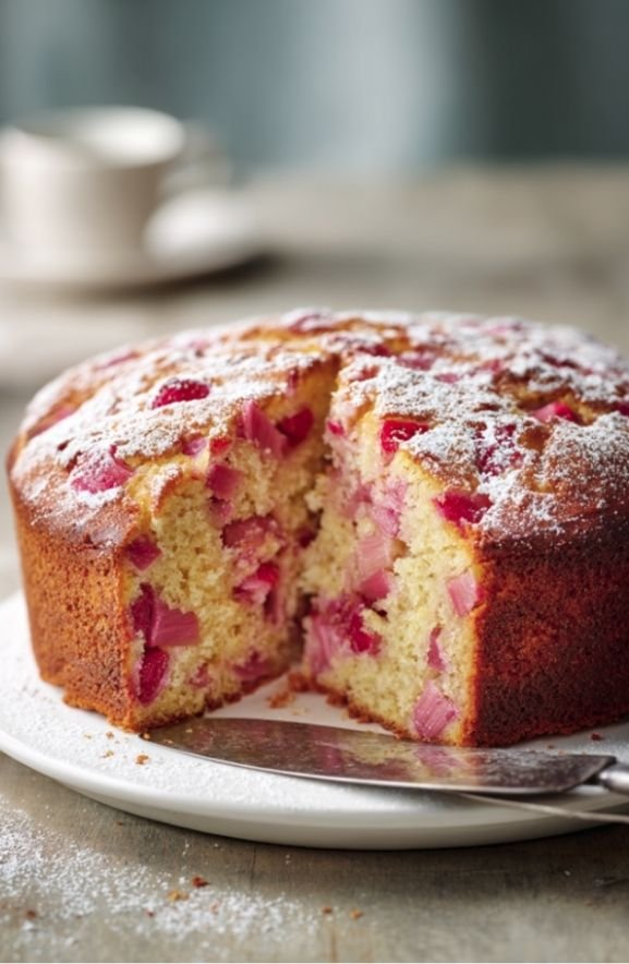 strawberry rhubarb cake