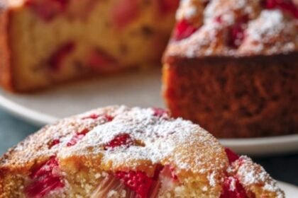 strawberry rhubarb cake