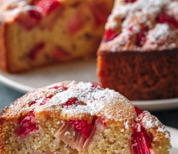 strawberry rhubarb cake