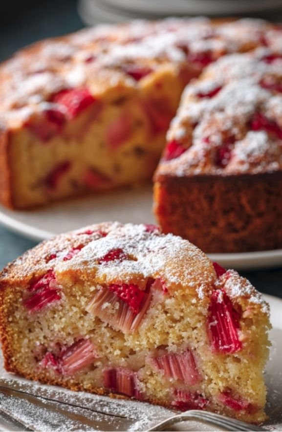 strawberry rhubarb cake