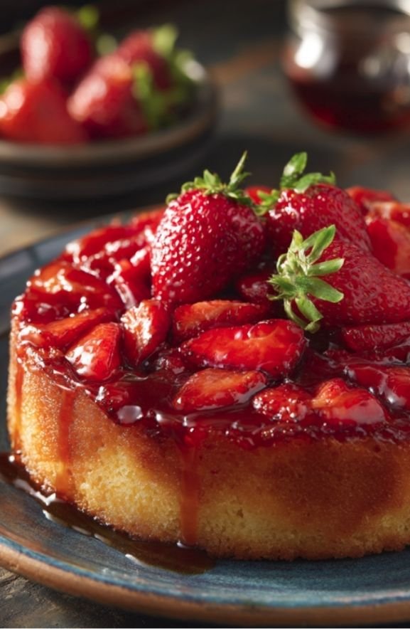 strawberry upside down cake