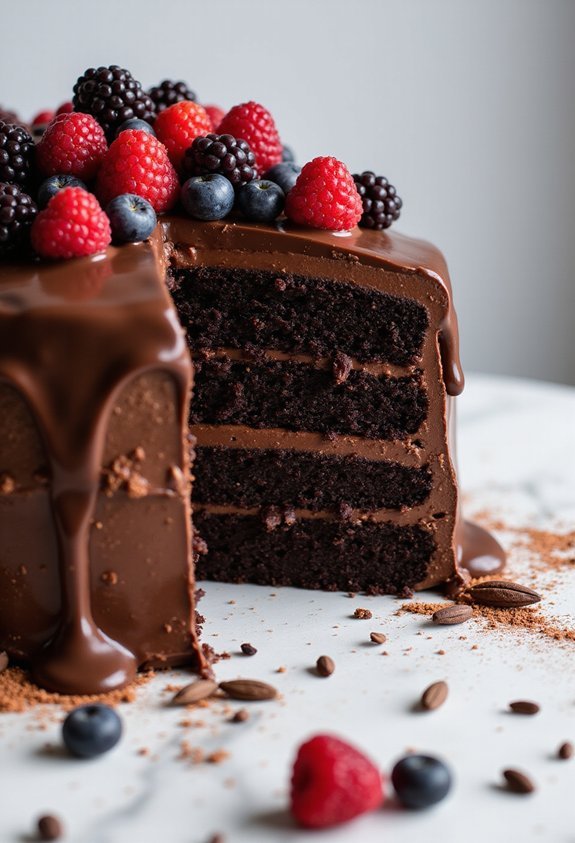 vegan chocolate cake with tofu frosting
