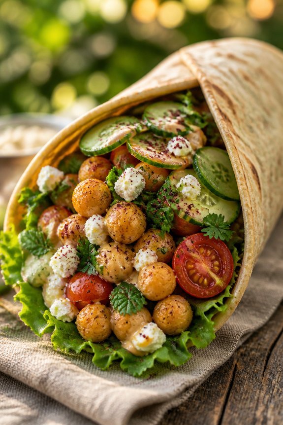 chickpea wrap with feta