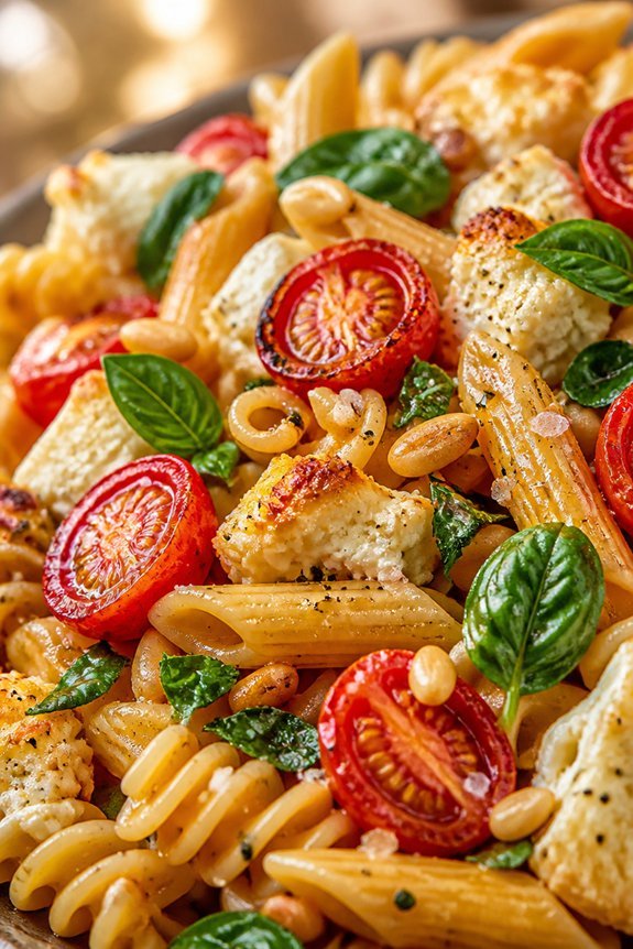 creamy feta pasta salad