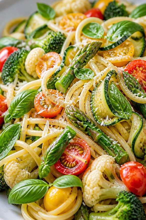 crisp summer vegetable pasta