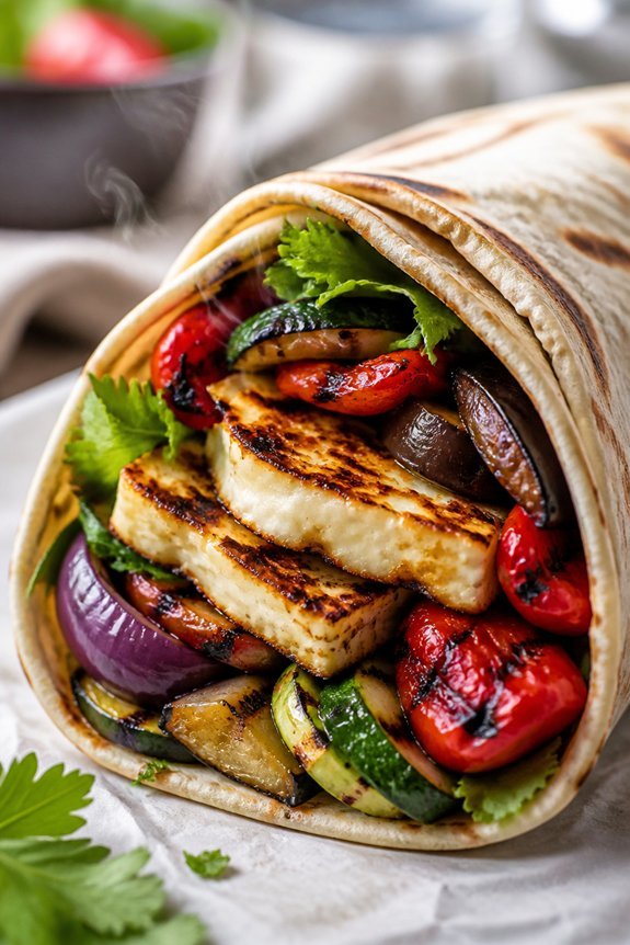 crispy grilled vegetable wraps