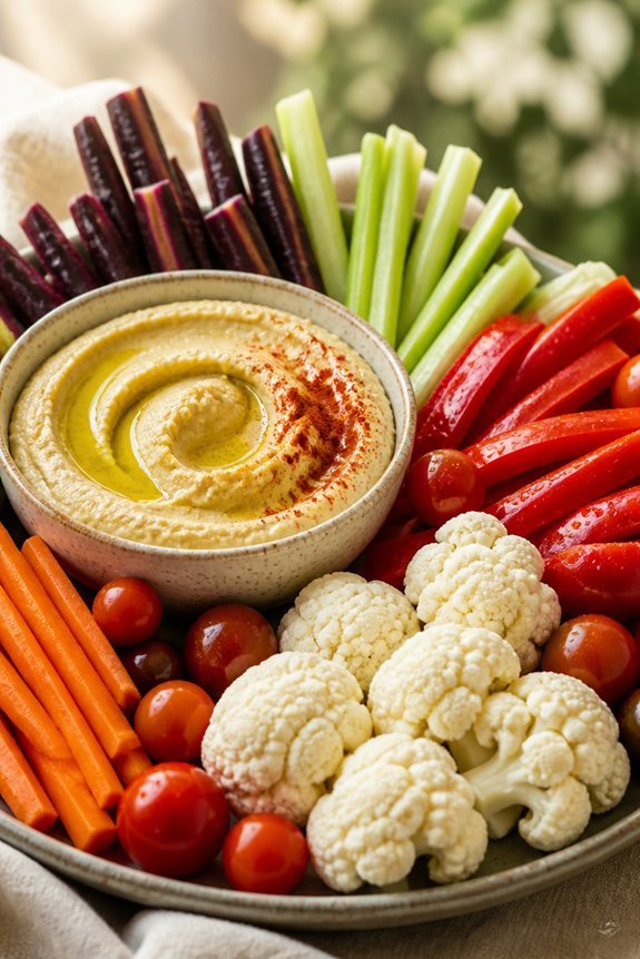 hummus and veggie platter