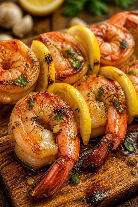 lemon garlic shrimp skewers