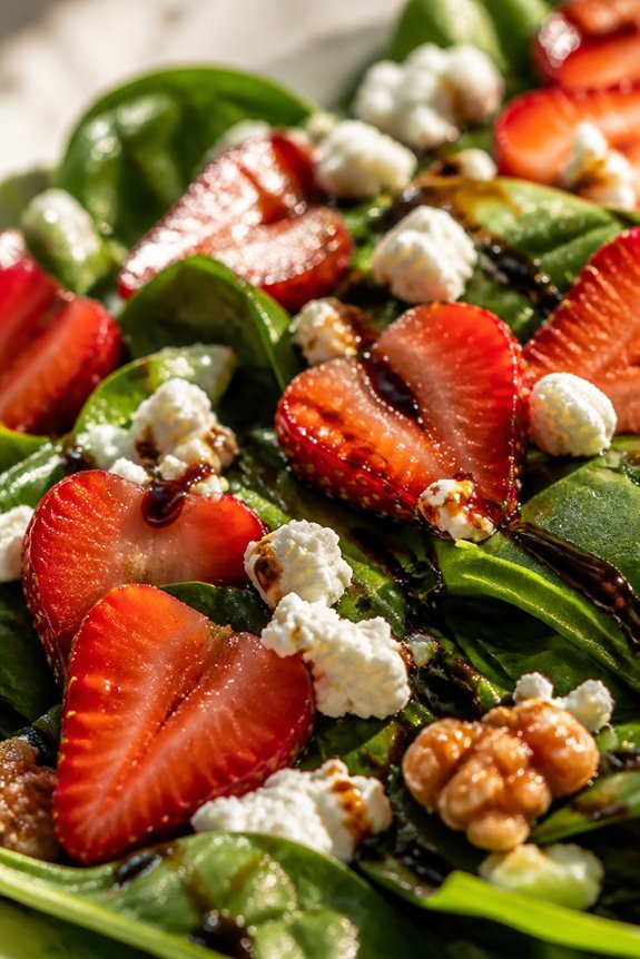 refreshing strawberry spinach salad