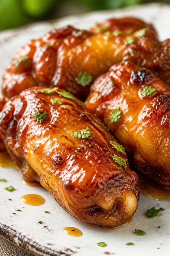sweet tangy glazed wings