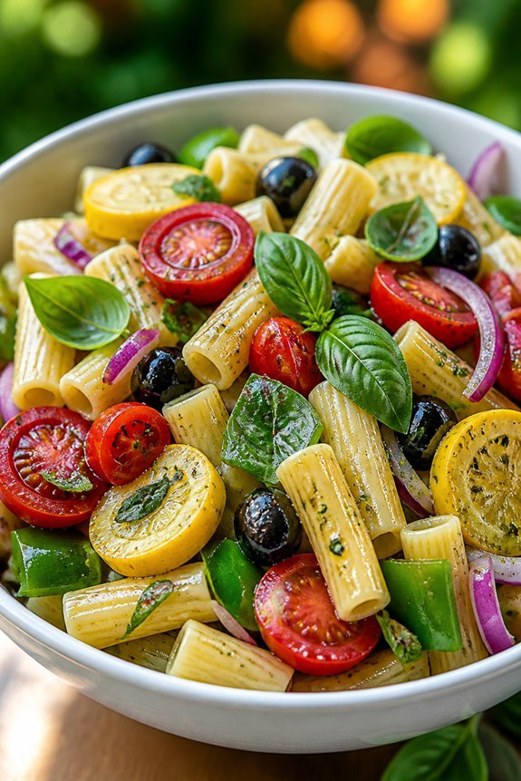 tangy marinated vegetable pasta