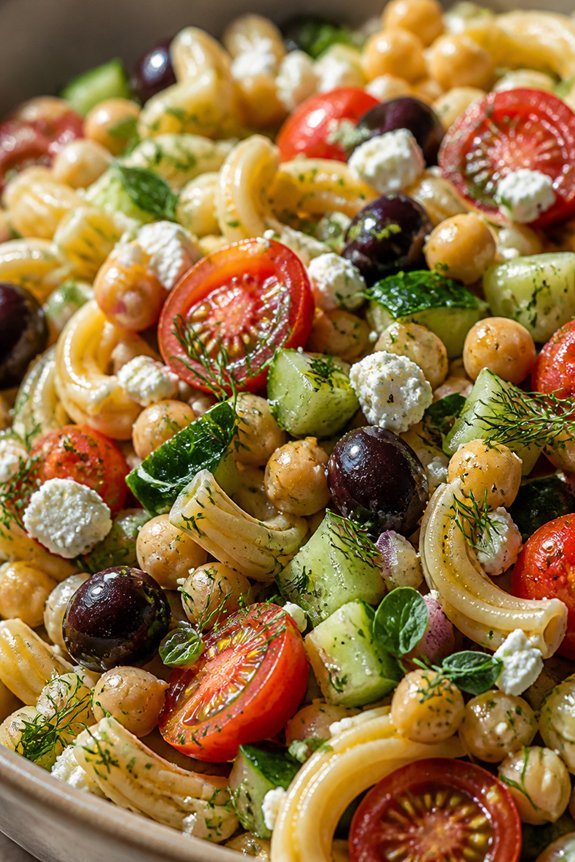 vibrant mediterranean pasta salad