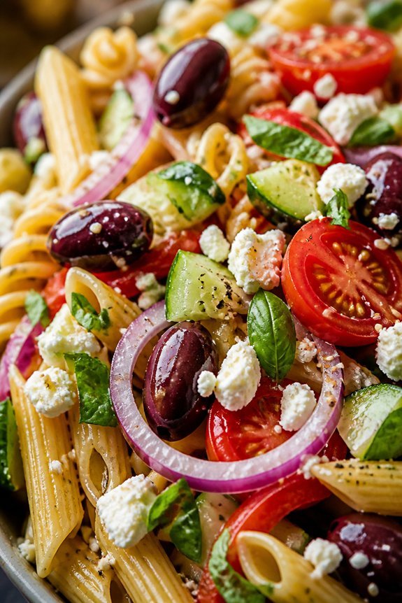 vibrant mediterranean pasta salad