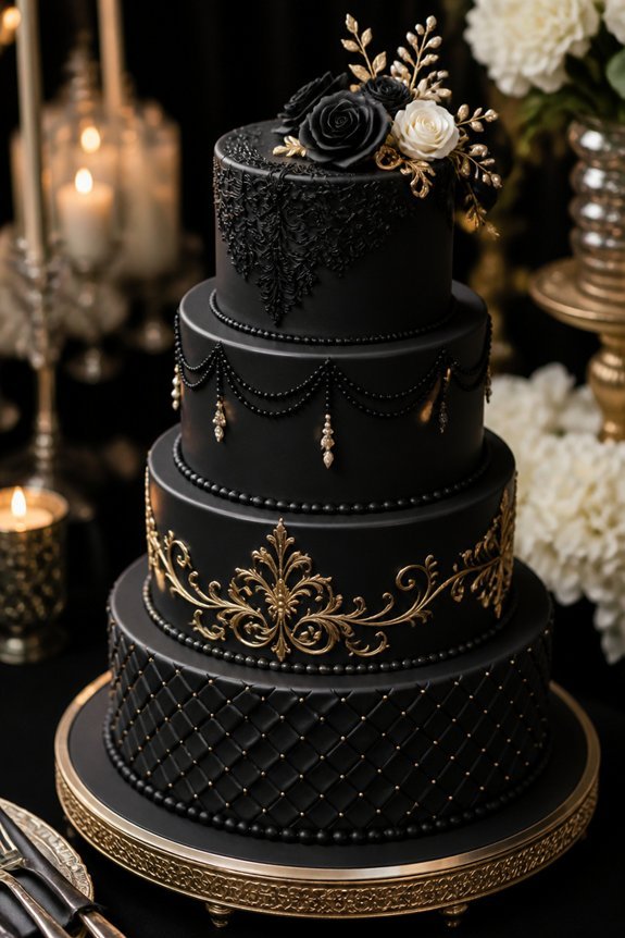 bold elegant black cake