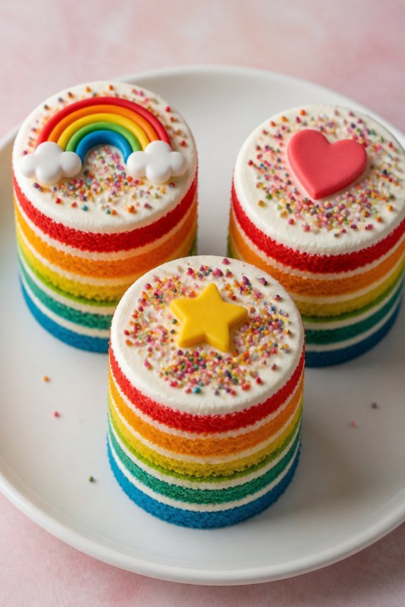colorful mini layered cakes