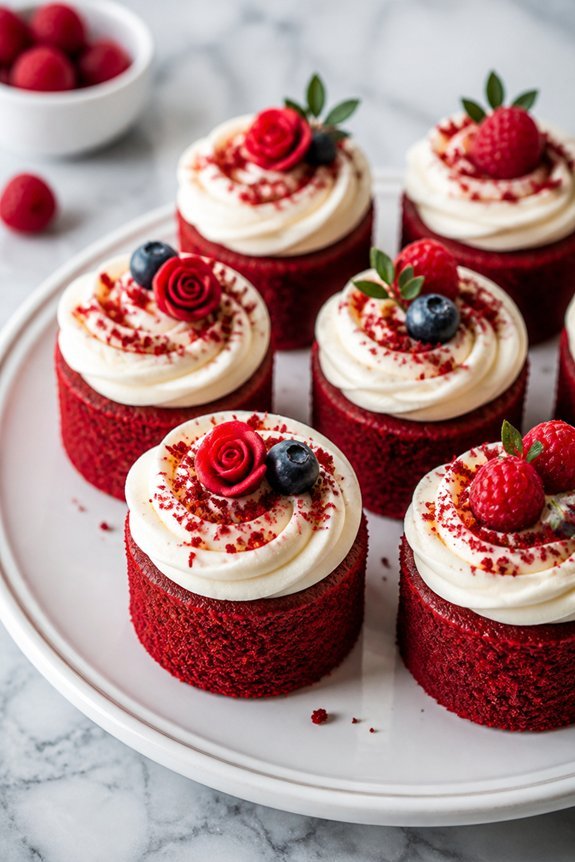 elegant red velvet mini cakes