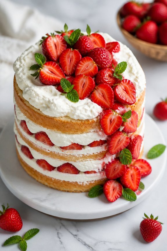 fresh strawberries mascarpone layers
