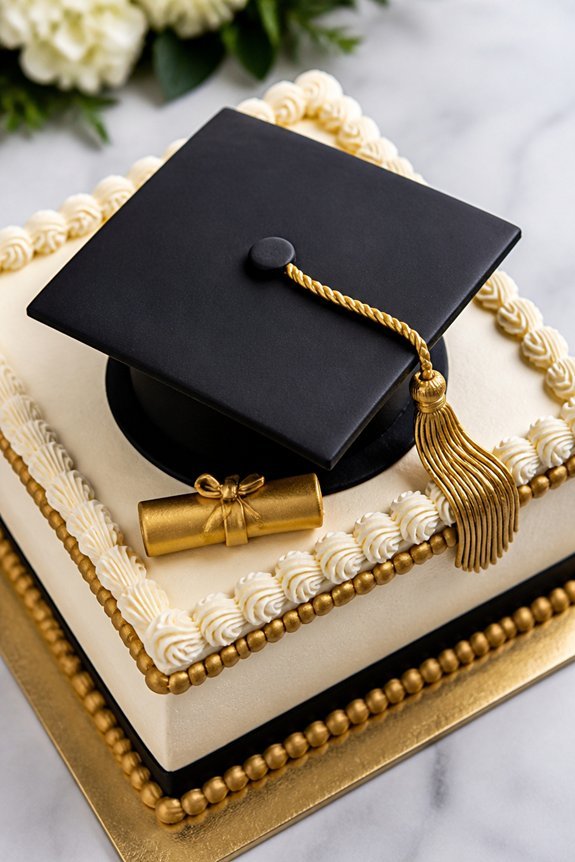 graduation mortarboard cake design