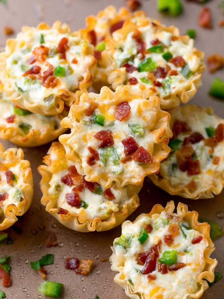 Baked Jalapeño Bacon Wonton Cups
