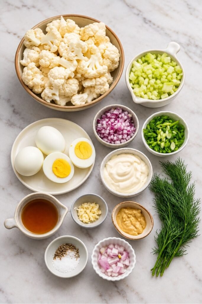 Cauliflower Potato Salad ingredients