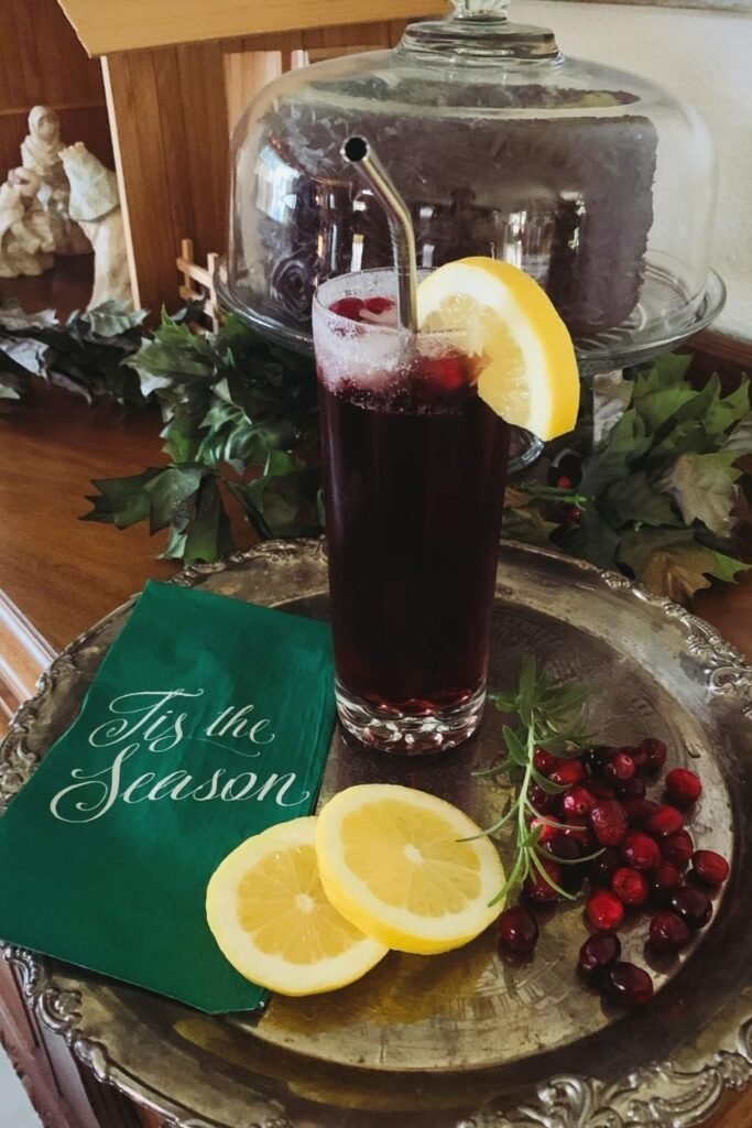 Cranberry Lemon Whiskey Christmas Punch