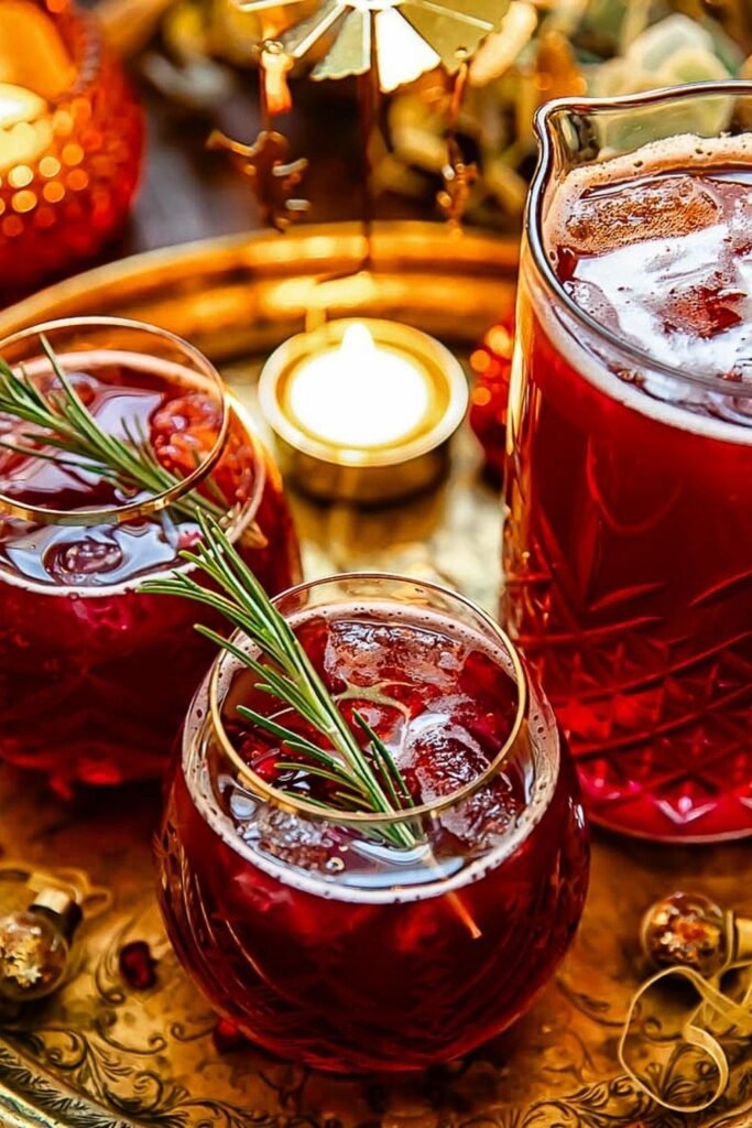 Cranberry Pomegranate Bourbon Christmas Punch