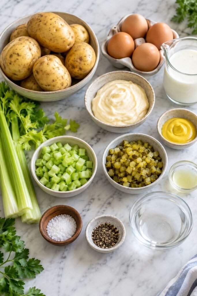 Instant Pot Potato Salad ingredients