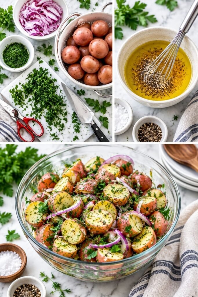 No Mayo Potato Salad process