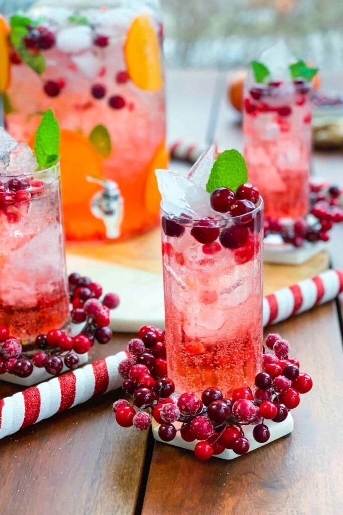 Sparkling Cranberry Vodka Christmas Punch