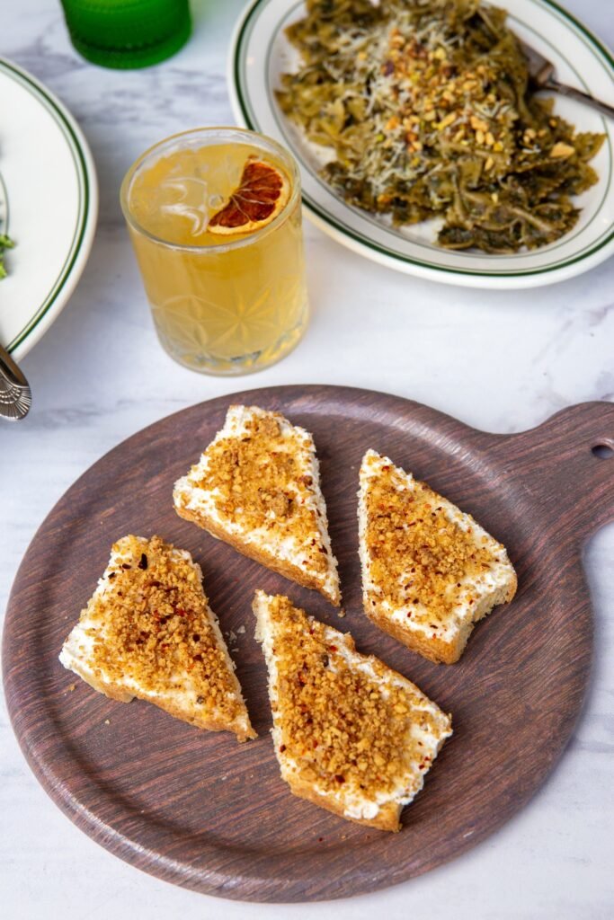 Whipped Ricotta Crostini With Spiced Crunch