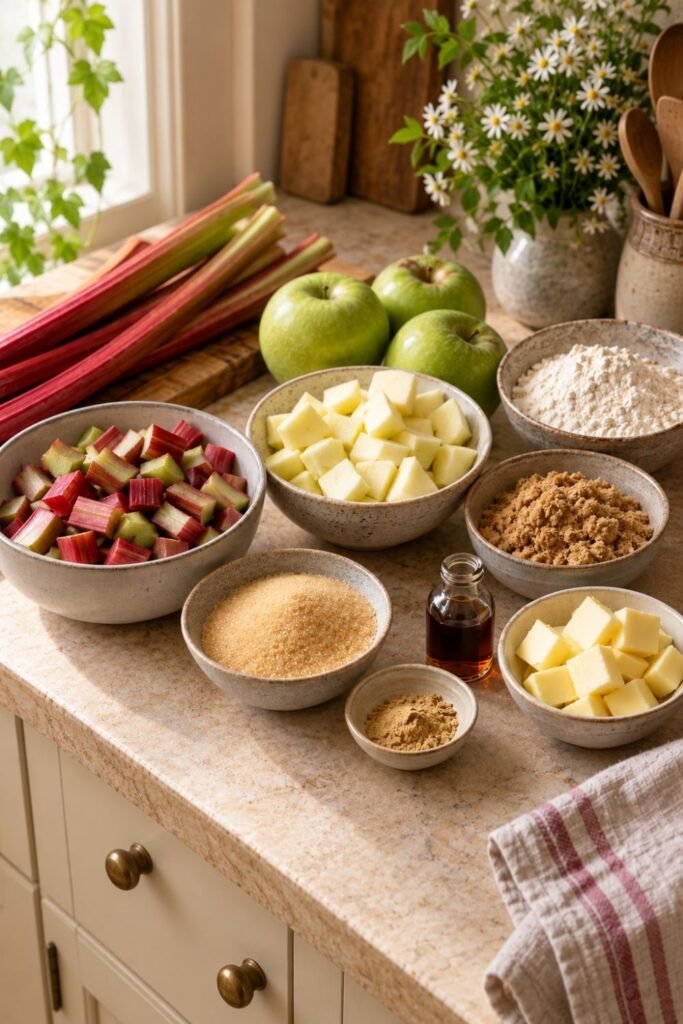 mary berry apple and rhubarb crumble ingredients