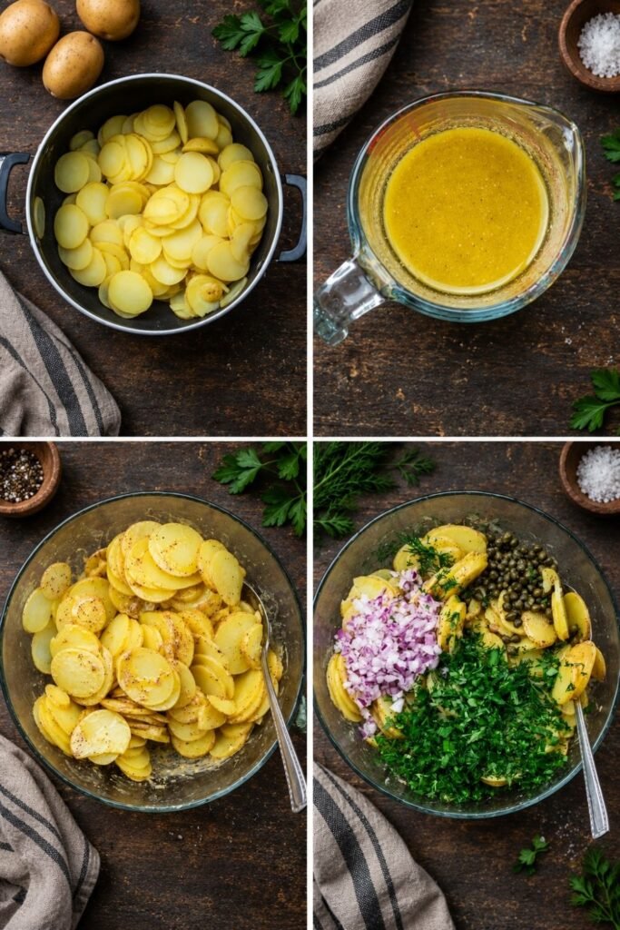 mustard potato salad making process